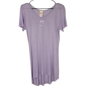 Freeloader Top Purple Short Sleeve Tunic Half Moon Hemline in Size S  NWT‎